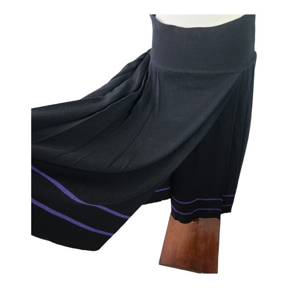 Lancetti Italy Purple Black Vintage Wool 2 Piece Sweater & Skirt Set 10 12 - Picture 4 of 6